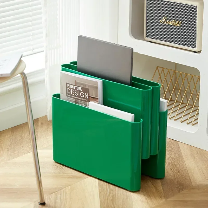 Ins Nordic Living Room Book Shelf Ground Magazine Rack Web Celebrity Desktop Decoration Photo Props Book Organizer