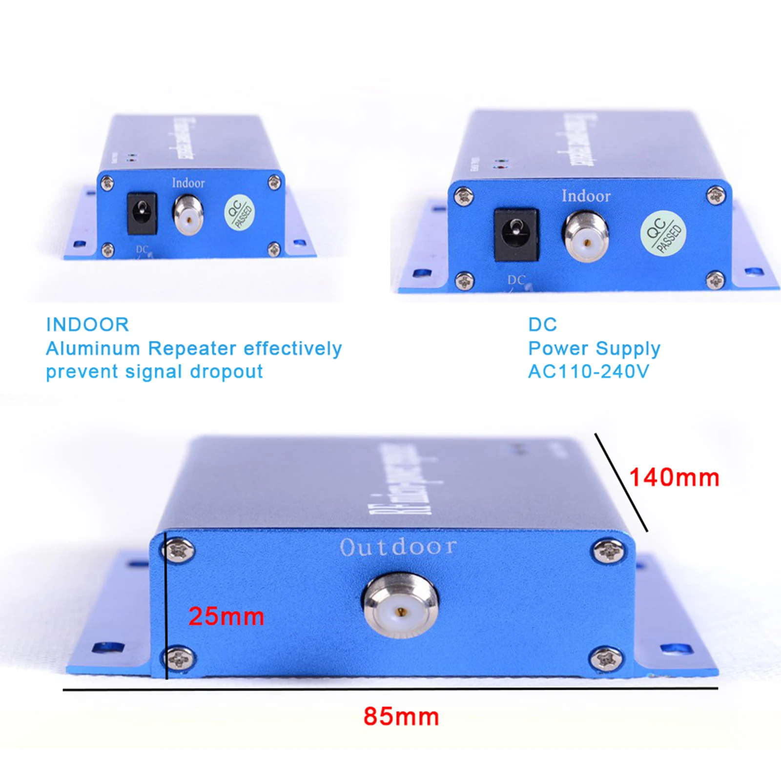 Mobiler Signalverstärker, Booster-Verstärker, CDMA850 MHz, 2G 3G 4G Handy-Anruf + Yagi-Antenne zur Steigerung der ausziehbaren Abdeckung