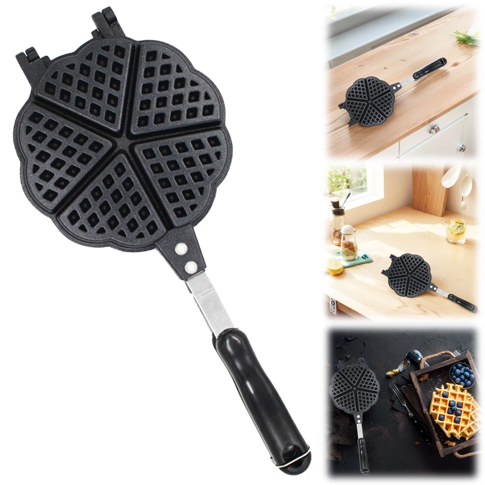 

Sandwich Toaster Breakfast Frying Pan Non-Stick Aluminum Alloy Mini Waffle Pot Egg Cake Oven Love Heart Shape Mini Waffles Maker