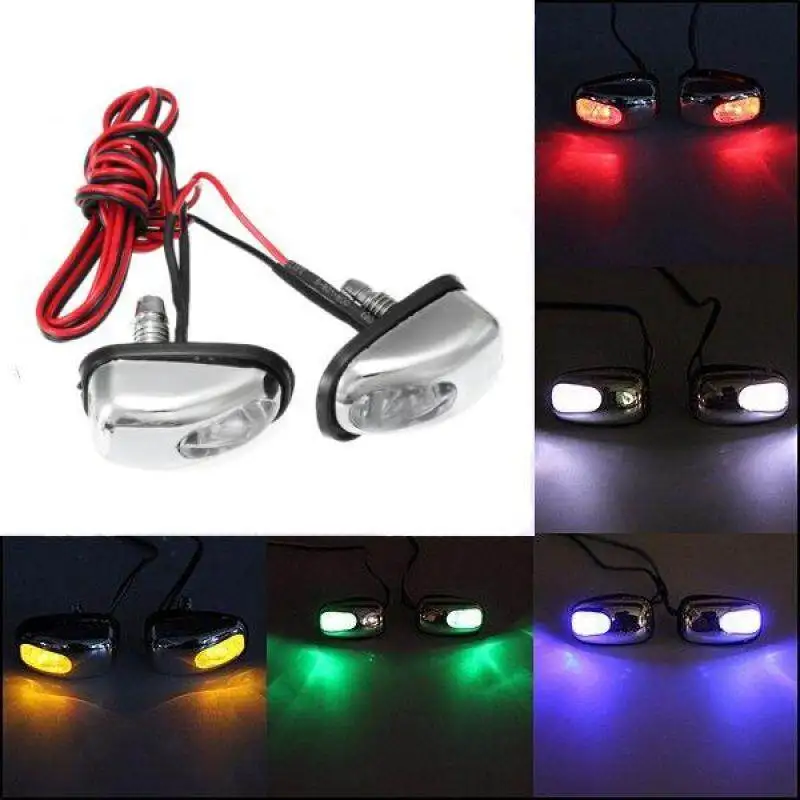 5 Colors 2 Pair LED Light Windshield Windscreen Jet Spray Nozzle Wiper Washer Eyes Lamp Blue Red Decor Car Accessories