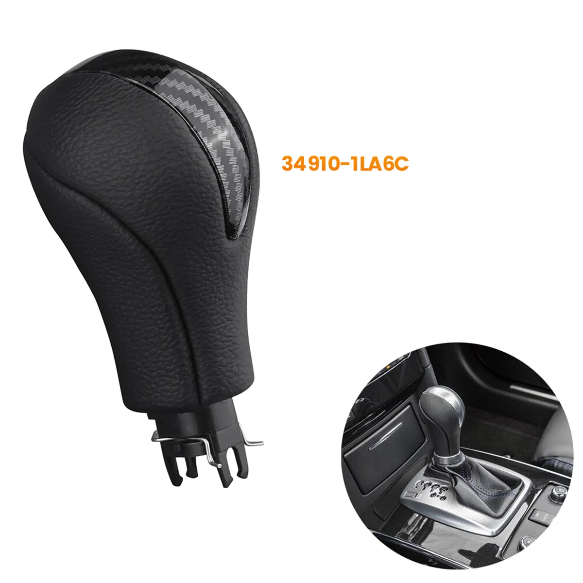 

Car Gear Shift Knob Head 34910-JK03A 34910-1LA6C for Infiniti G25 G37 FX37 EX37 QX70 Q60 QX50 QX70 2008-2015 ABS Carbon—L49A