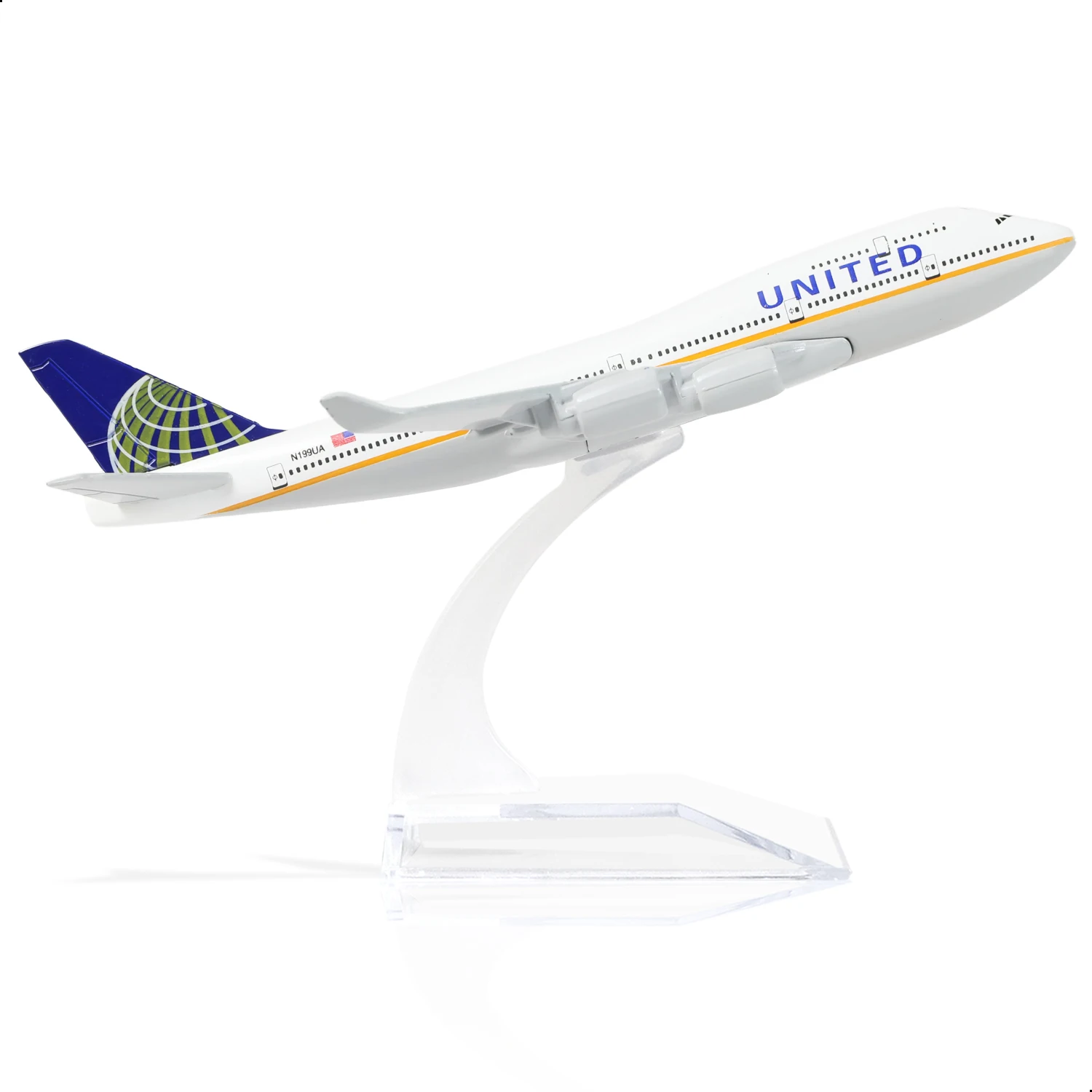 1:400 Boeing 747 Aircraft Model US Diecast with Stand Collectible Display Decor Aviation Enthusiast Men Christmas  Birthday Gift