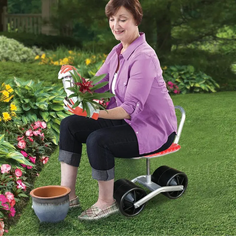 Imagem -03 - Rolling Garden Seat para Idosos Bancos Estáveis para Idosos Altura Ajustável Rotação de 360 Graus