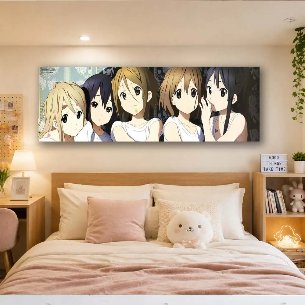 Keion Anime Horizontal Long Wall Tapestry Hirasawa Yui Group Girls Portrait Polyester Wall Hanging Backdrop For Otaku Bedr