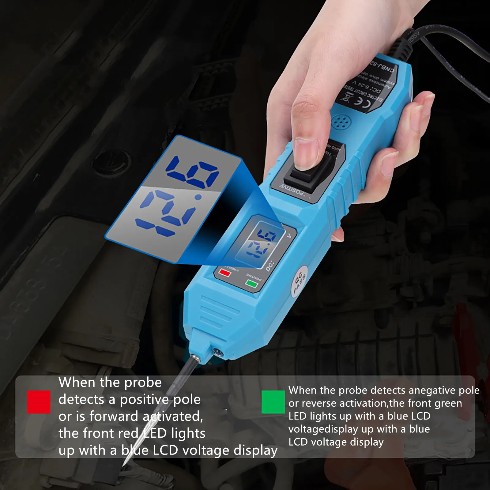 DC 3.5-36V Automotive Circuit Tester Digital Car Power Circuit Tester elettrico sonda strumenti luminosi di prova con Display LCD di tensione