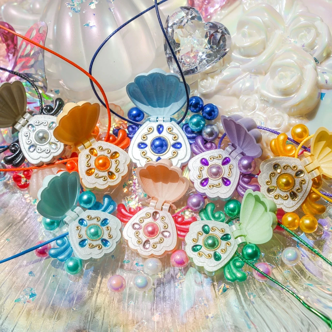 

Anime Mermaid Melody Cosplay Shell Pendant Necklace for Women Lucia Rina Toin Hanon Hosho Noel CoCo Jewelry Props