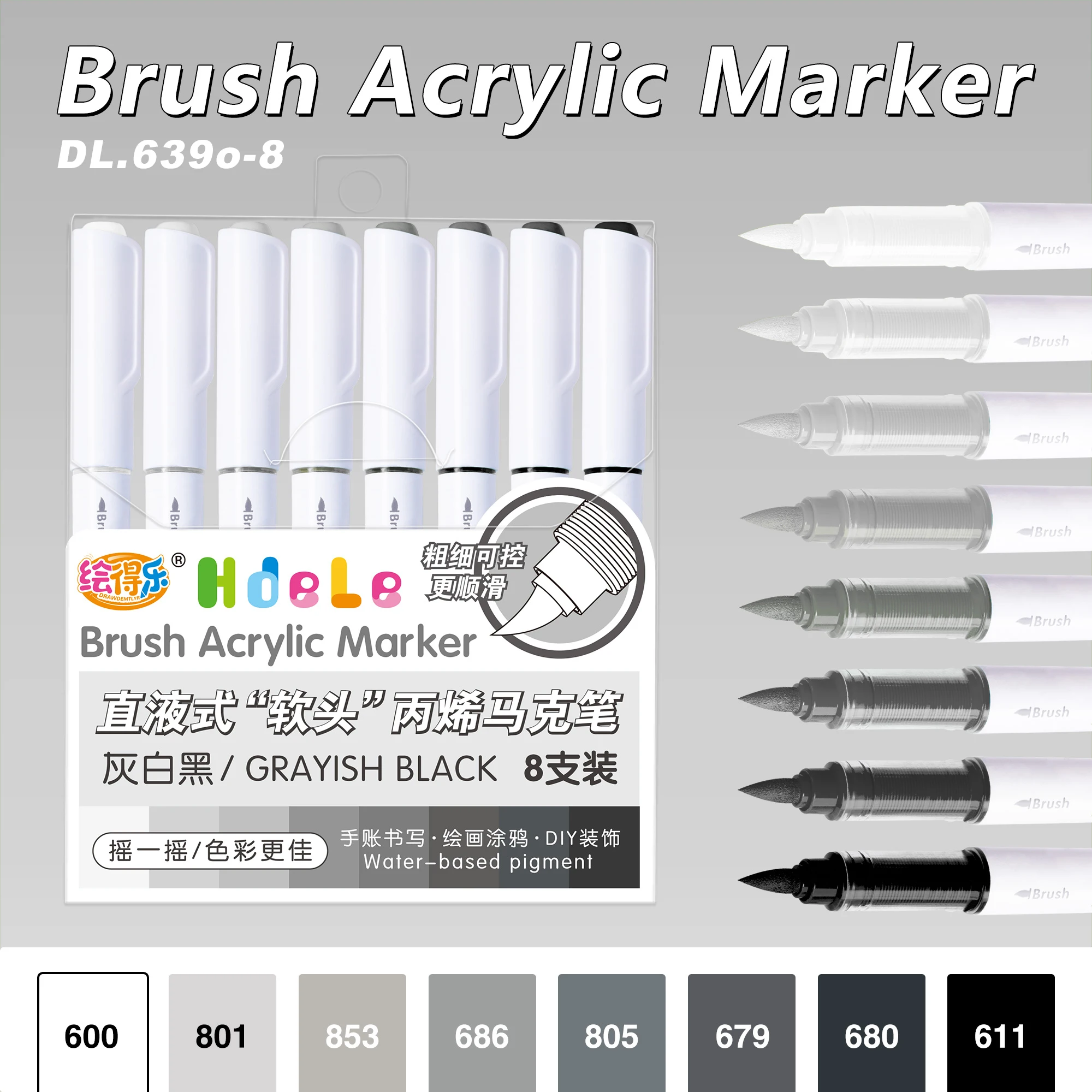 Hdele 240/72/24/8 Farben Pinsel-Acrylmarker-Set, für Notizbücher, DIY-Graffiti-Zeichnen, Acrylfarbstifte für Studenten – Detail 35