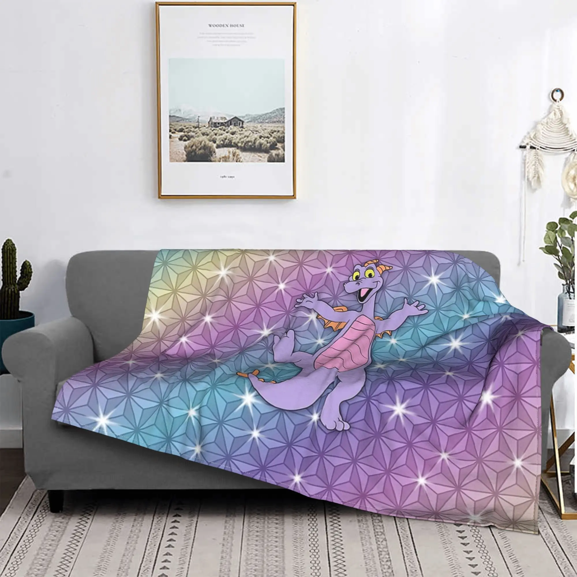 

Одеяла Epcot Figment Beacon of Magic, портативное флисовое одеяло для дивана, постельное белье, офисные пледы, покрывало, одеяло