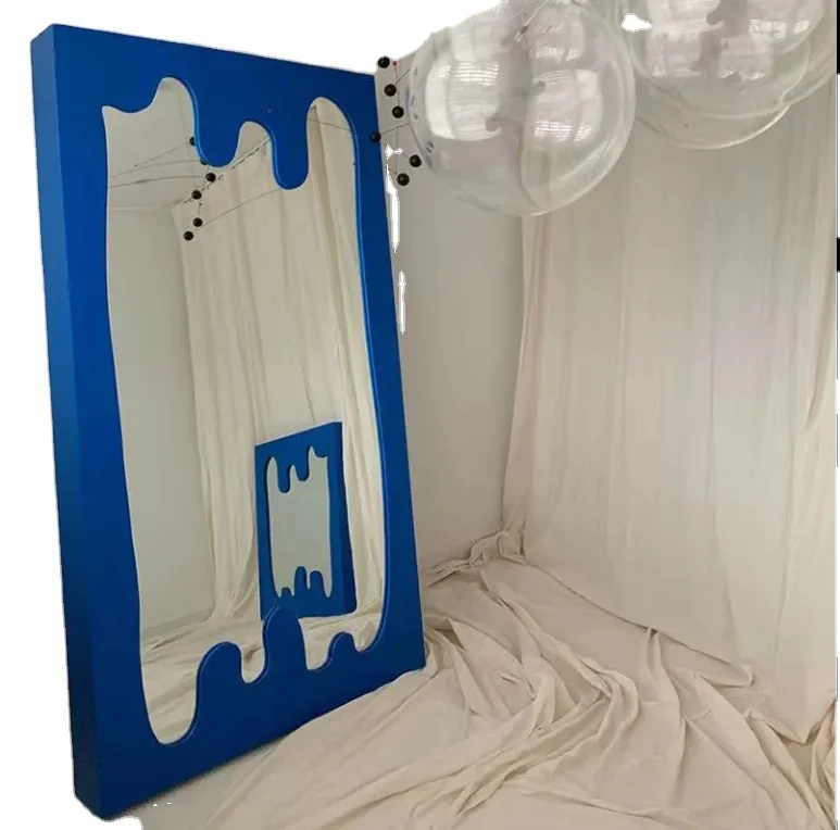 

Light Luxury Floor-to-ceiling Mirror Home Bedroom Narrow-sided Three-dimensional Dressing Mirror Modern Simplicity with Storage