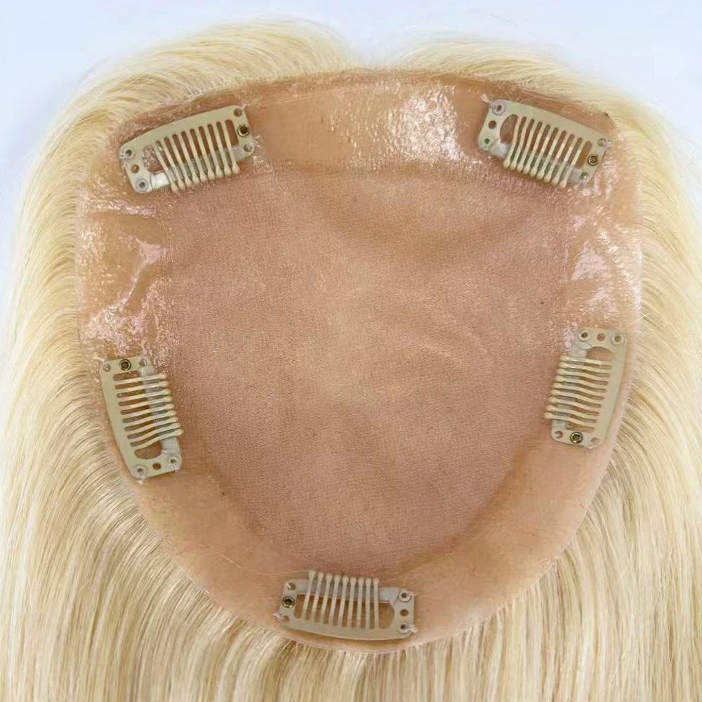 شقراء بيروك الحرير قاعدة توبر ريمي الشعر البشري سيليكون فروة الرأس الشعر المستعار للنساء لتقوم بها بنفسك اللون 150% كثافة سميكة غرامة هيربيسي