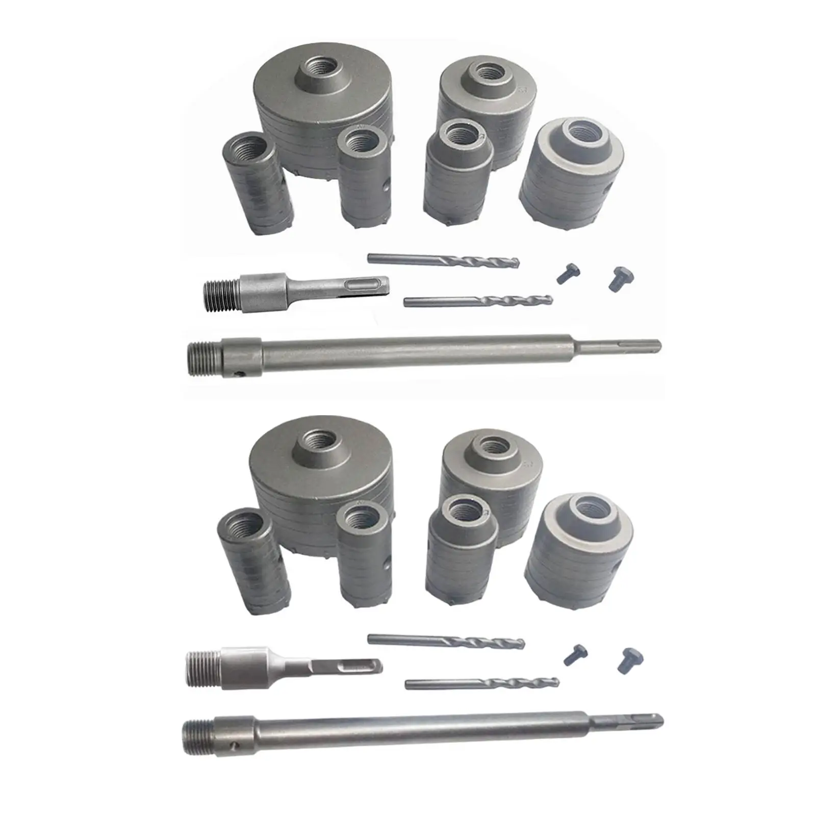 

10 Pieces Concrete Hole Saw Kit Brick Power Tool Accessories Alloy 110 350mm Extension Shank Hole Opener Drill Bit Adaptor Kit