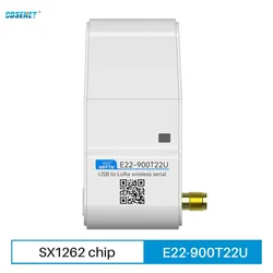 Anten ile 868.125MHz 915MHz Lora kablosuz modülü CDSENET E22-900T22U 22dbm LBT RSSI uzun mesafe 5Km USB düşük güç