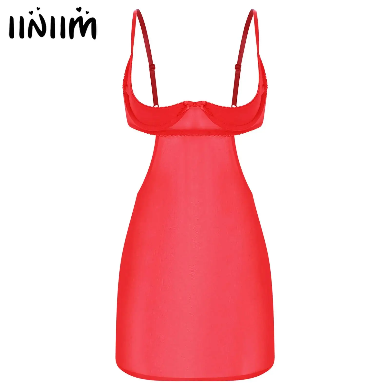 

Женское нижнее белье, прозрачное сетчатое ночное платье, 1/4 чашки, бюстгальтер на косточках, сексуальное облегающее мини-платье с открытой спиной, прозрачное эротическое платье на бретельках