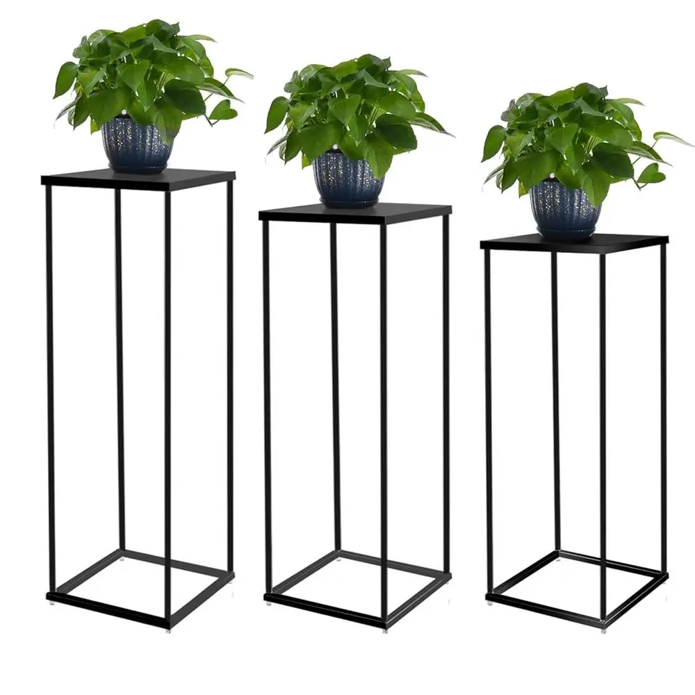 

3Pcs Metal Plant Stand Sets Metal Flower Stands,Bla Pedestal Stands For Party Living Room Patio Decoration Tall Centerpiece