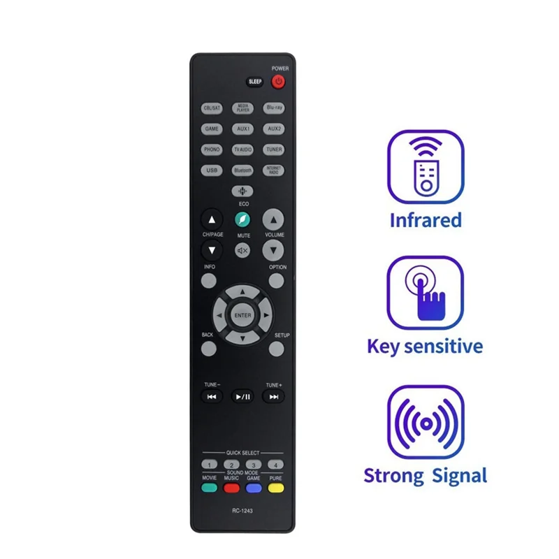 -A25M Replace RC-1243 Remote Control For Denon RC-1243 Audio/Video Receiver