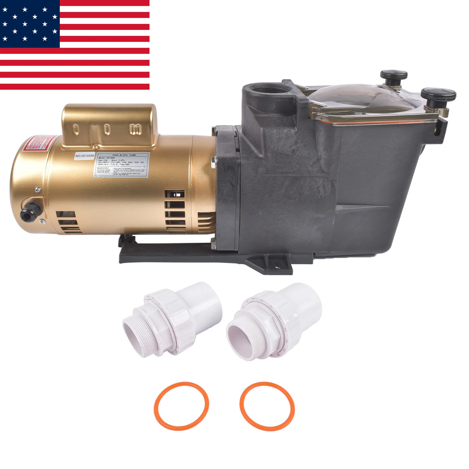 AP03 1 HP 230V Single Speed Swimming Pool Pump W3SP2307X10 Include 1 1/2