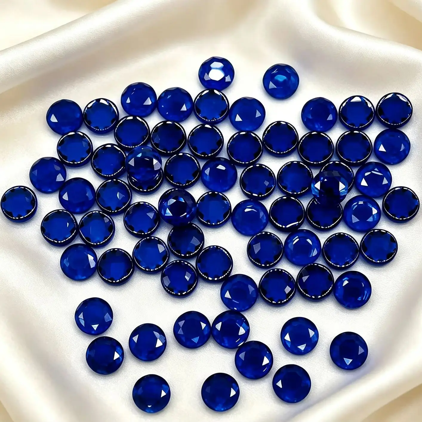 Blue Synthetic Sapphire Watch Crown Cabochon Stone Replacement for Cartier Ballon Bleu Tank Santos Watch Repair Parts