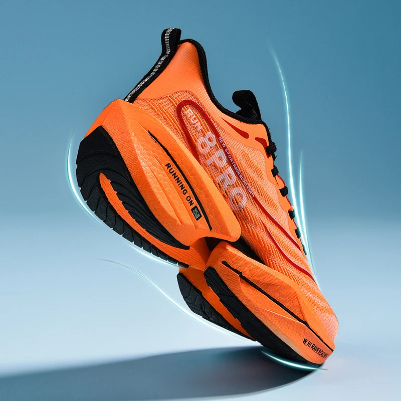 Men Running Sport Shoes Casual Marathon Carbon Plate Air Cushion Highquality Women's Comfortable Athletic Nonskid Tenis Sneakers image 2