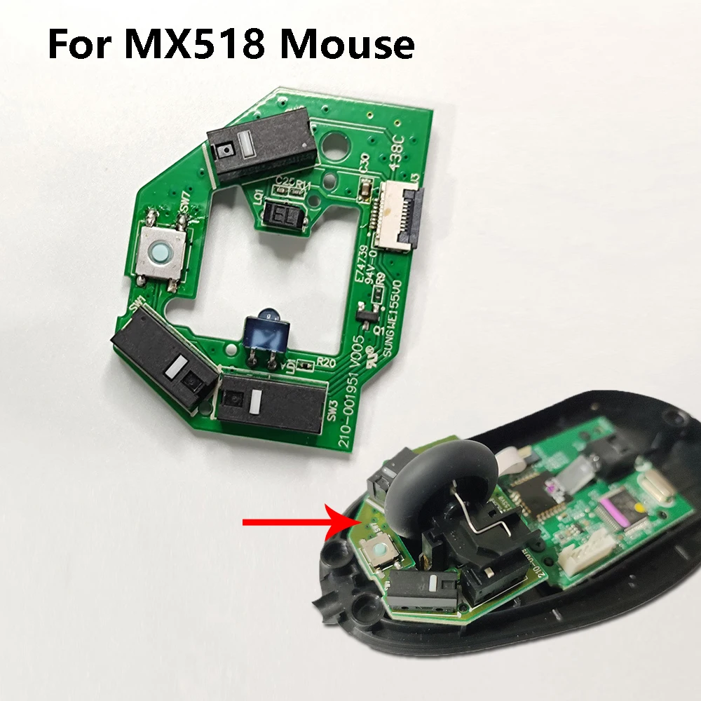 1 PCS Wired Mouse Motherboard Micro Button Board with Micro Switch for Logitech MX518 Mouse Accessories
