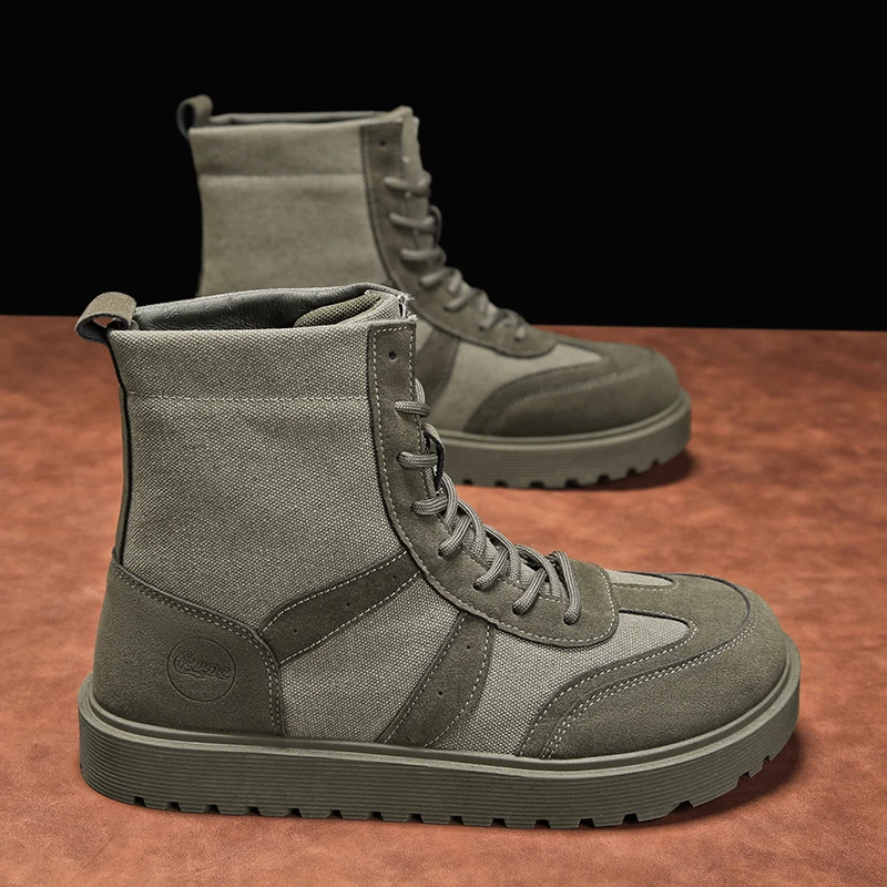 أحذية الشتاء أحذية رجالي عادية كاوبوي التكتيكية دراجة نارية تشيلسي الكاحل العمل الجلود في الهواء الطلق مصمم المشي لمسافات طويلة الفاخرة #3