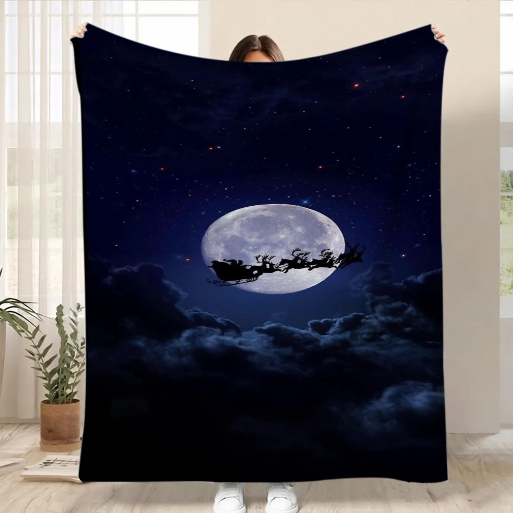 2d Printed Light Background Holly Berry Colorful Light Halo Decorative Throw Blanket For Holiday Party Gift Home Decor
