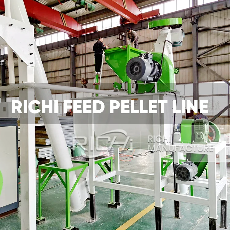 ATV&UTVRICHI Chicken Feed Pellet Plant - Energy-saving 1-2t/h Animal Feed Production Line Manufacturing Plant