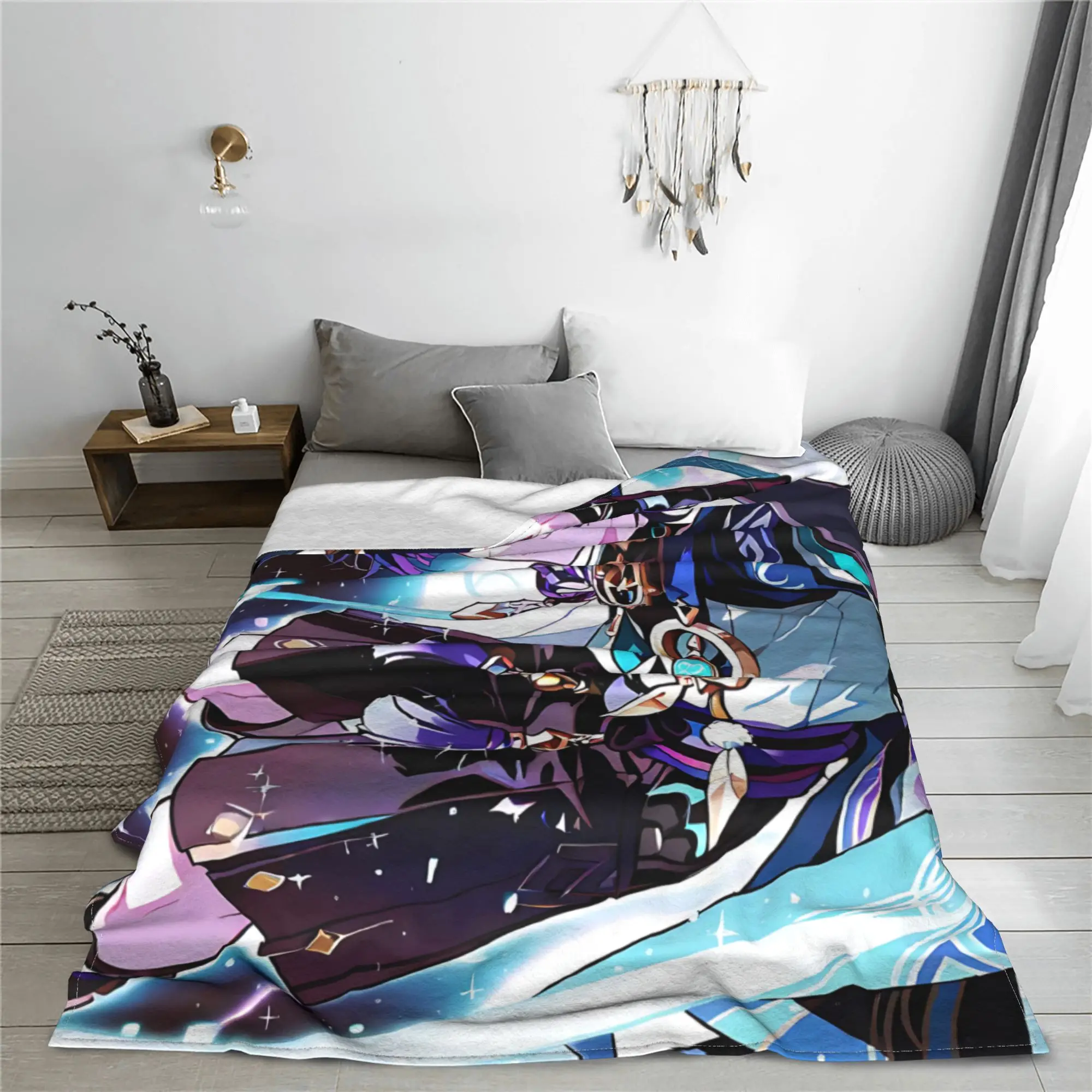 1PC home Cutecore Room Decor Genshin Impacts Wanderer Blanket Throw Blanket  Novelty Warm Blanket All Season