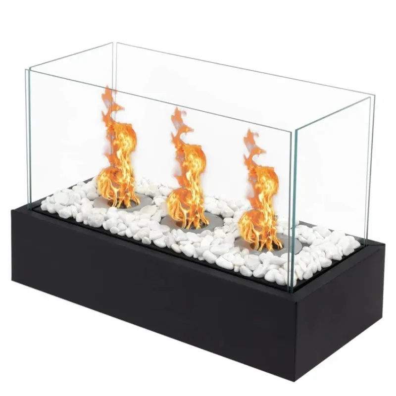 Best Mini Modern Manual Tabletop Bio-Metal Fireplace for Indoor and Outdoor Use with Real Flame Heaters