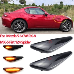 Flashing LED Dynamic Turn Signal Blinker Light For Mazda 5 CW 6 GH MX-5 ND RX-8 Car Side Marker Light For Fiat 124 Spider Abarth