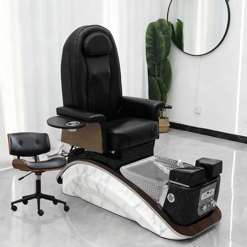 Luxury Spa Pedicure Chair Foot Spa Station for Nail Salon Hair Salon Hotel Adjustable Footrest Comfortable Seat Auto Fill Drain