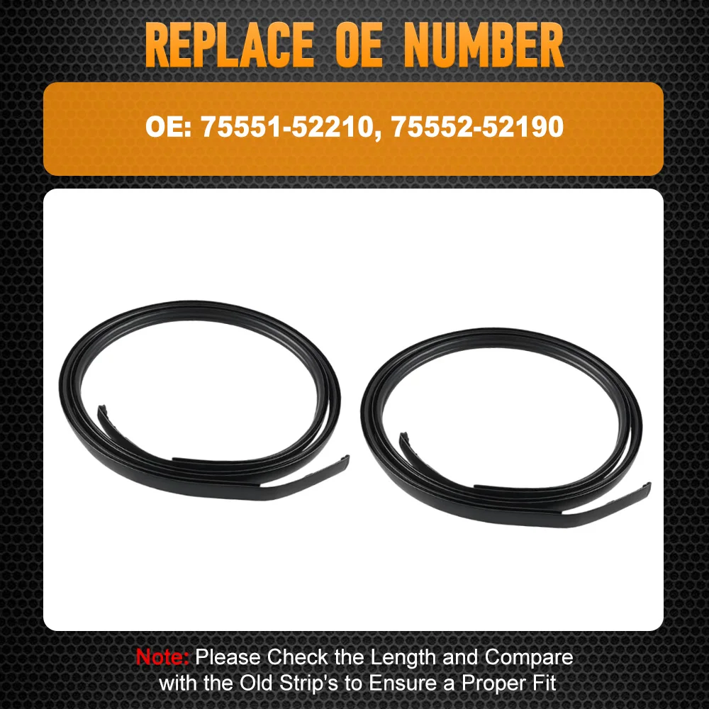 

Left and Right Roof Drip Molding Trim for Toyota Prius C 2012-2019 Auto Parts 75552-52190 75551-52210