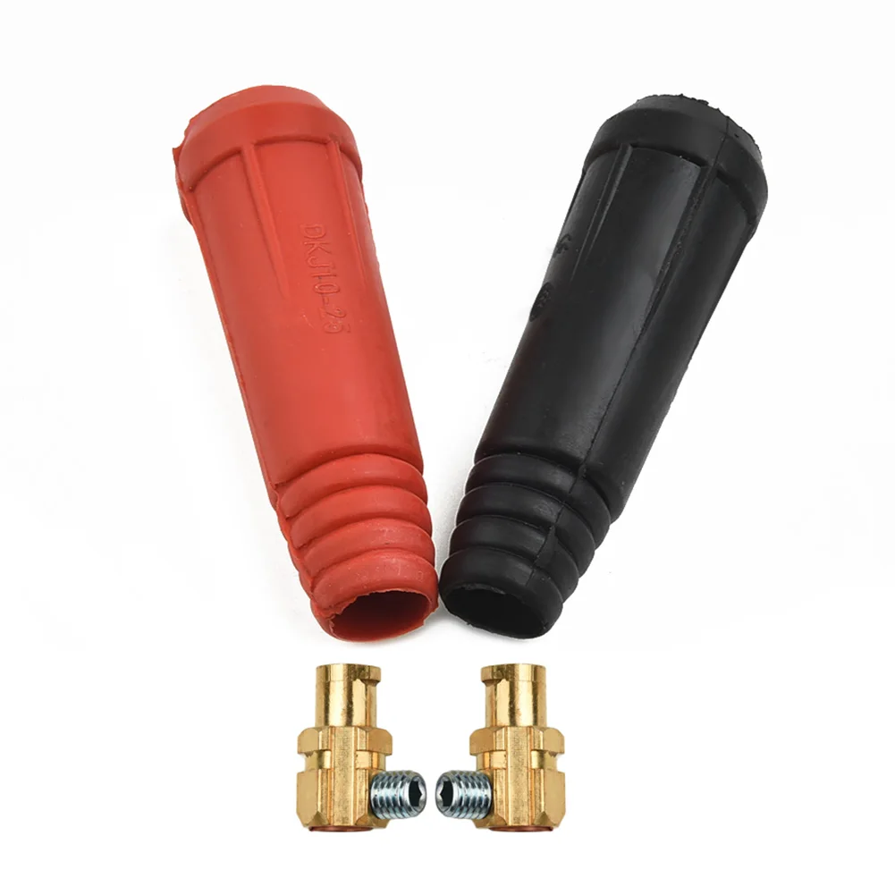 2pcs TIG Welding Cable Panel Male Connector Plug DKJ10-25 200Amp Euro Style Connection Quick Fitting Welding Machine