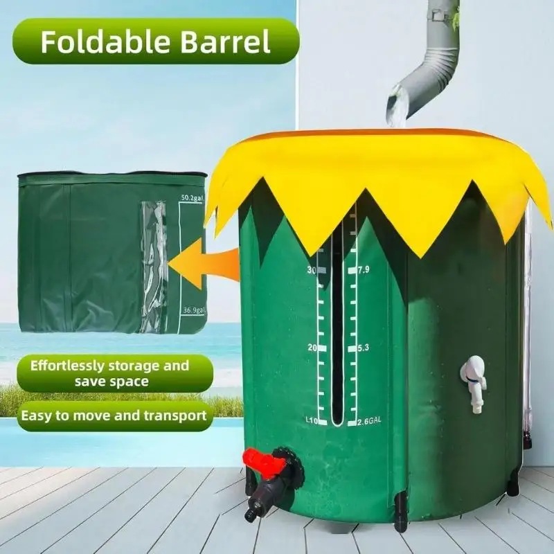 E8BD Reinforced PVC Foldable Rainwater Bucket Outdoor Storage Multiple Scenario Use