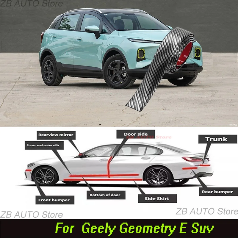 

For Geely Geometry E Suv Strong adhesive bumper strip, front and rear lip side skirts, collision and scratch resistant, suitable