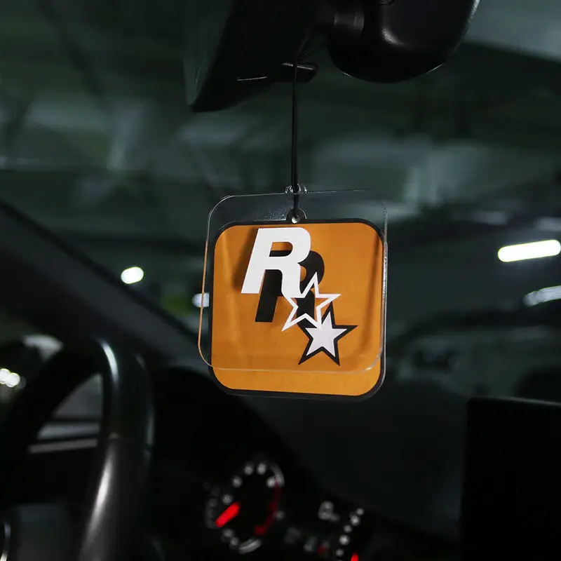 New 2pcs Car Freshener Pendant R-Letter Star-Pattern Gta Car Interior Perfume Fragrance Card  Car Accessories Interior