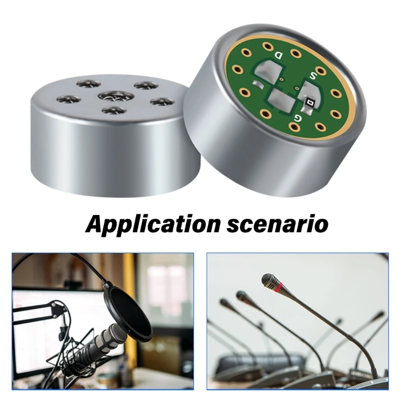 Microfone unidirecional profissional 14mm, núcleos microfone condensador eletreto para performances claras gravação