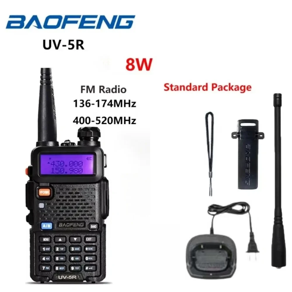 

BAOFENG UV-5R Radio UV5R 8W Walkie Talkie UV 5R 8W Ham Radio FM VHF UHF With Earphone 2800mAh Battery，Multi-Scenario Use