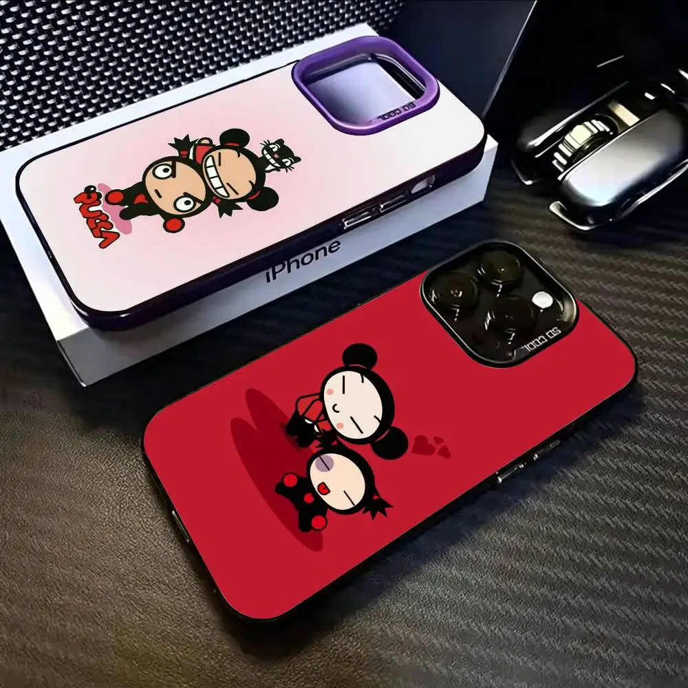 

Pucca-A Cartoon G-Garu-U Phone Case For iPhone 17,16,15,14,13,12,11 Plus,Pro Max,XS,Colorful Silver Black Cover