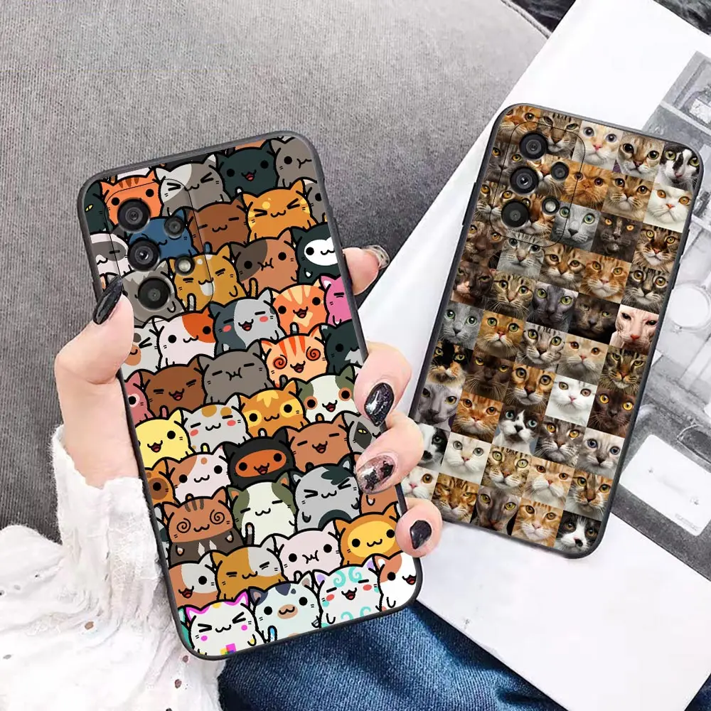 Cute Funny Crying Cat Funda Case For Samsung A90 A80 A73 A71 A70 A53 A52 A51 A50 A42 A33 A32 A30 A22 A21S A14 A12 A10 5G Case