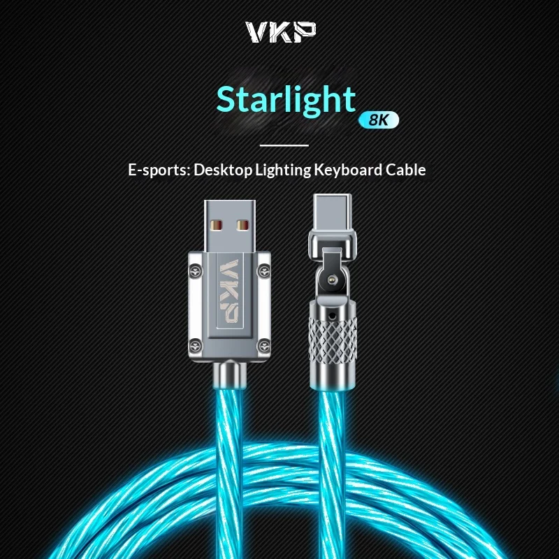 VKP Custom Keyboard Cable 8K Mechanical Keyboard Aviation Plug Cable RGB Adjustable Light HUB for Esports Gaming Accessories