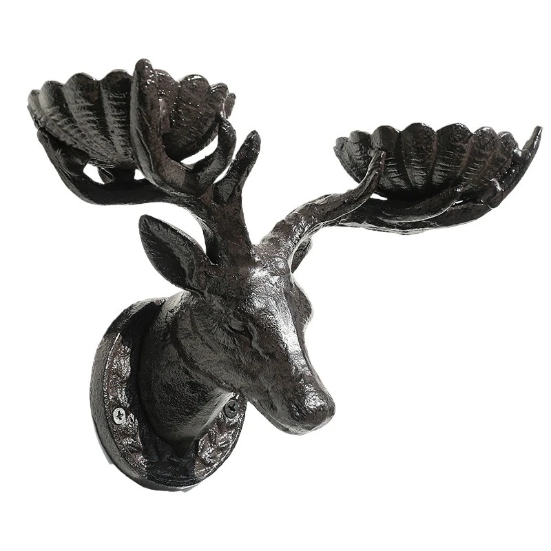 Vintage Cast Iron Deer Antler Candle Holder Wall Sconce Rustic Home Decor For Bedroom Bar Cabin For Couples Christmas Gift