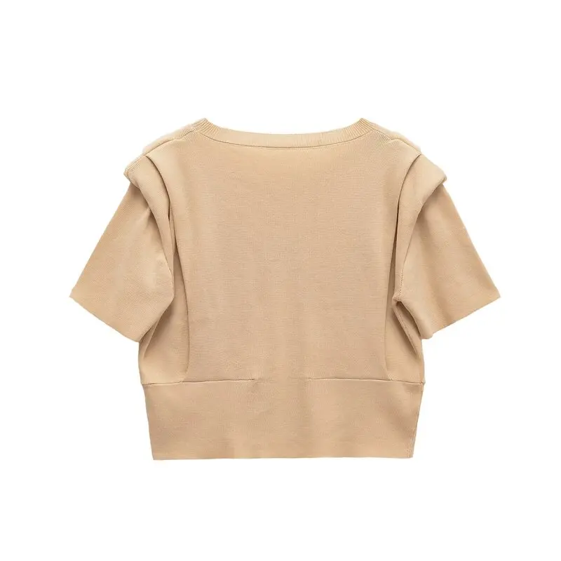 

Women's Knitted ort Sve round Ne Top Padded oulder New Fall 2025 Design Sensation Faion Europe Sle 392007