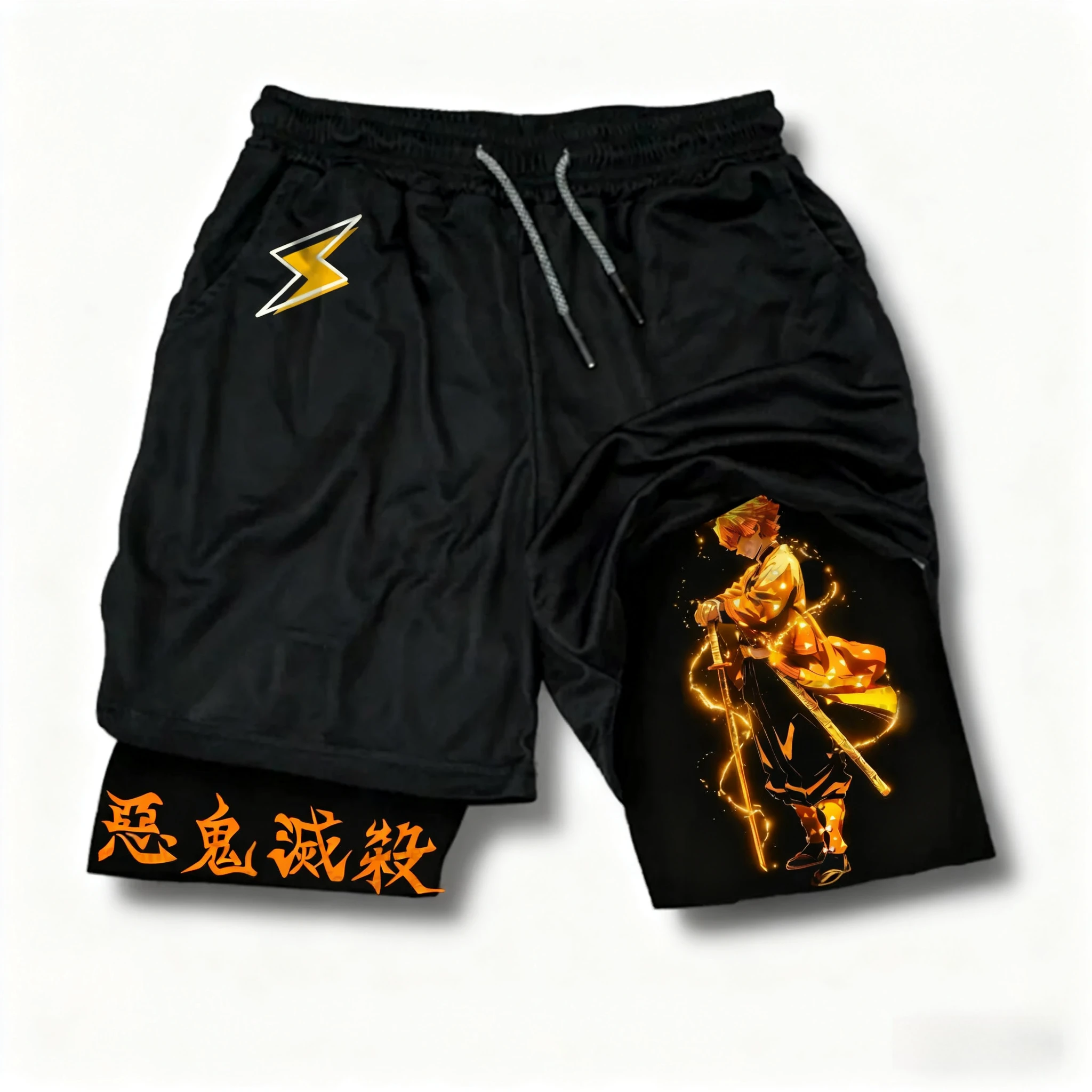 

Devil Killer Anime Printed Double Layer Shorts, New Spring and Summer Fitness and Sports Loose Men's and Women's Shorts