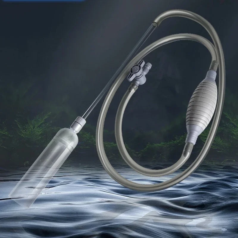 1.5m Aquarium Manual Water Changer Fish Tank Air Pump Cleaning Tools Handheld Aquarium Cleaner Vacuum Siphon Pump