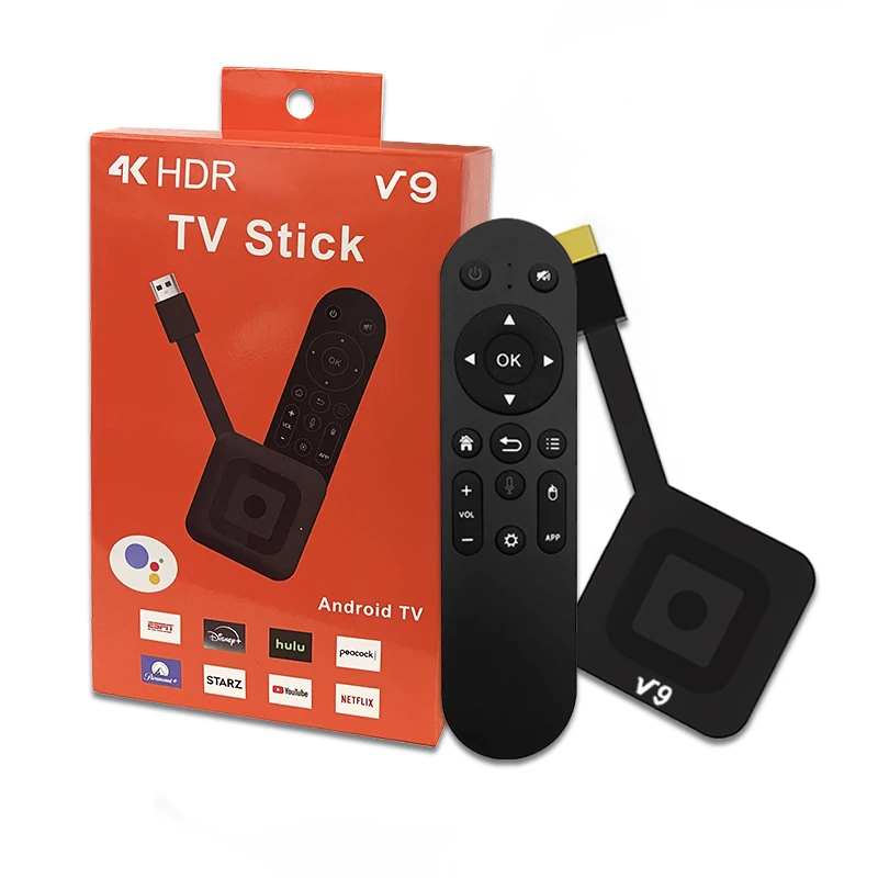 

V9 ATV H313 4K Android TV Stick 2.4G 5G WiFi BT5.0 2GB16GB Smart TV Box with Chromecast Voice Assistant for Network Media Player