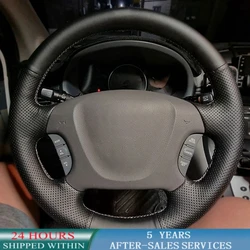 Customized Braid Car Steering Wheel Cover Anti-Slip Cowhide Leather For Kia Carnival II Grand Carnival 2006-2014 Car Accessories