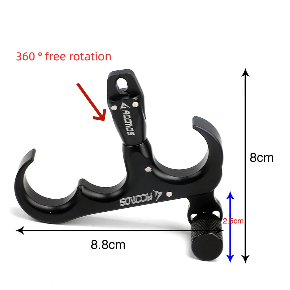 ACCMOS  3 Finger Compound Bow Release Aid With Adjustable Thumb Archery Shooting Hunting Accessory