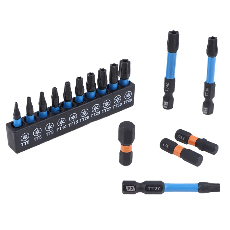 (BF06)21/10PC Star Impact Drill Bit Set S2 Steel Hex Head Shank Magnetic Screwdriver Driver Holder Wrench Electric Drill Tool