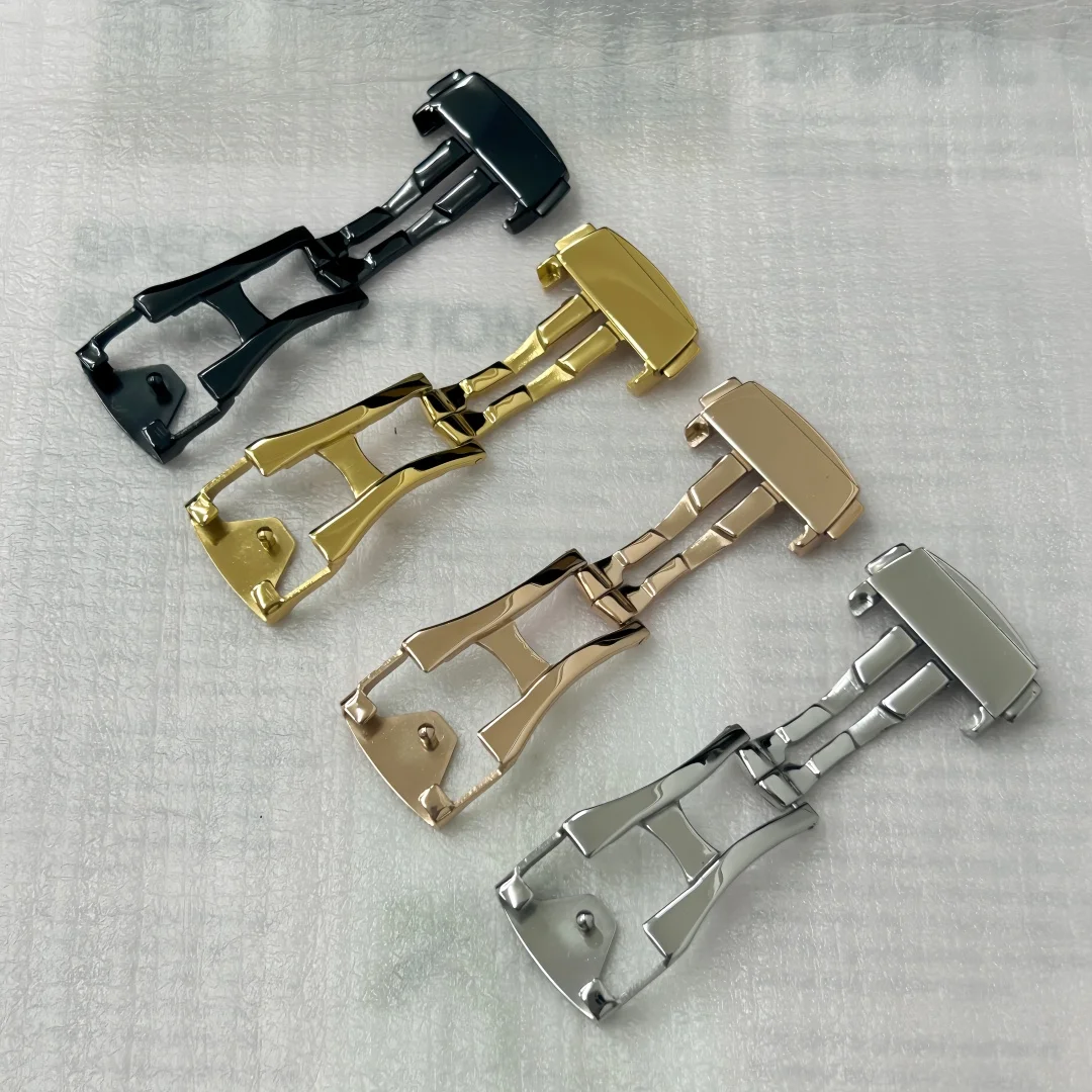 18mm Clasp for Butterfly Flying Hippocampus Speedmaster Watch Belt Silicone Strap Clasp Folding Double Press Butterfly Buckle
