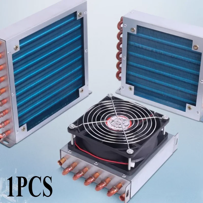 1PCS Refrigerator freezer aluminum fin and copper tube heat exchanger with fan Small shell condenser radiator Fan
